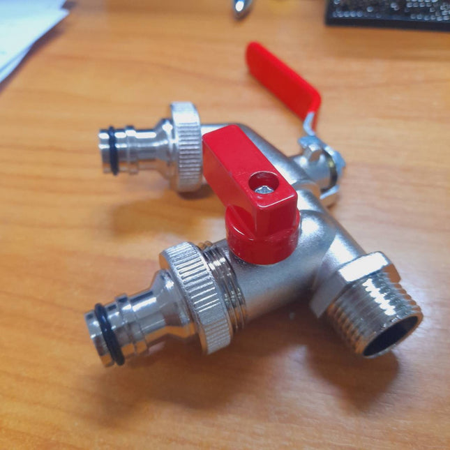 🔥พร้อมส่ง🔥ก๊อกสนามสองทาง ก๊อกน้ำ 2ทาง ก๊อก2วาล์ว ก๊อกสองทาง ขนาด 1/2 นิ้ว(4 หุน)ขายดี ใช้ดี ข้อต่อสวมเร็ว สินค้าในไทย