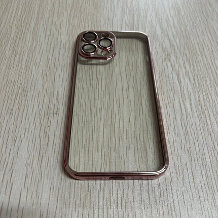 เคสใส สำหรับ iPhone เคสกันกระแทก รุ่น 14Pro / 13Pro / 13ProMax เคสโทรศัพท์ เคสไอโฟน ขอบสีเงิน ดำ เคสนิ่ม พร้อมส่งในไทย