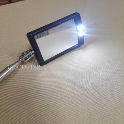 🔥พร้อมส่ง🔥กระจกส่องที่แคบ LED กระจกส่องเครื่อง กระจกส่องรถ ส่องซ่อมเครื่องยนต์ กระจก4เหลี่ยม มีไฟ สินค้าในไทย