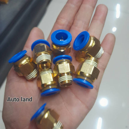 🔥พร้อมส่ง🔥ข้อต่อท่อลม นิวเมติก ทองเหลือง ข้อต่อเกลียวนอก ข้อต่อทองเหลือง ขนาด PC8 PC10 PC12 ราคา/ 2 ชิ้น สินค้าในไทย