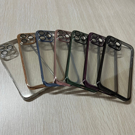 เคสใส สำหรับ iPhone เคสกันกระแทก รุ่น 14Pro / 13Pro / 13ProMax เคสโทรศัพท์ เคสไอโฟน ขอบสีเงิน ดำ เคสนิ่ม พร้อมส่งในไทย