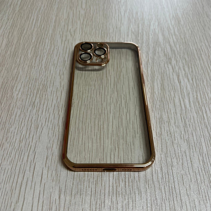 เคสใส สำหรับ iPhone เคสกันกระแทก รุ่น 14Pro / 13Pro / 13ProMax เคสโทรศัพท์ เคสไอโฟน ขอบสีเงิน ดำ เคสนิ่ม พร้อมส่งในไทย