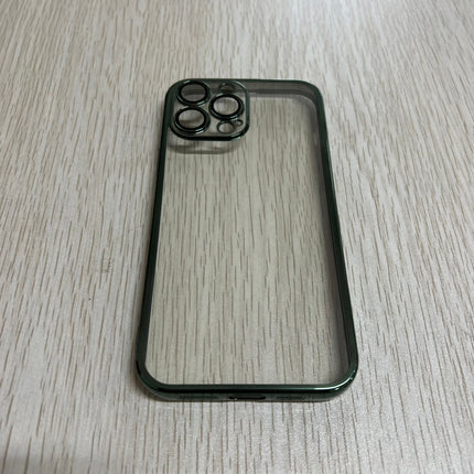 เคสใส สำหรับ iPhone เคสกันกระแทก รุ่น 14Pro / 13Pro / 13ProMax เคสโทรศัพท์ เคสไอโฟน ขอบสีเงิน ดำ เคสนิ่ม พร้อมส่งในไทย