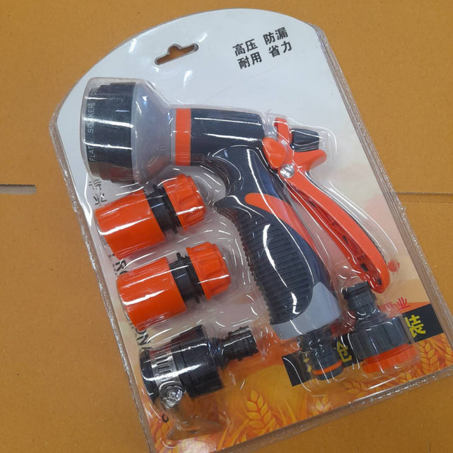 🔥พร้อมส่ง🔥หัวฉีดน้ำ ปืนฉีดน้ำ ที่ฉีดน้ำ ล้างรถ รดน้ำต้นไม้ ปรับหัวฉีดได้ 8 ระดับ ชุด5ชิ้น สินค้าในไทย