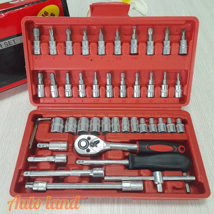 🔥พร้อมส่ง🔥ชุดประแจ ชุดลูกบล็อกอเนกประสงค์ 46ชิ้น ขนาด 1/4" พร้อมกล่อง กันกระแทก ไขควง ชุดหัวเปลี่ยน สินค้าในไทย