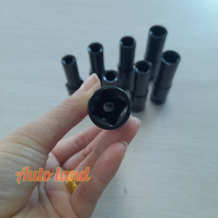 🔥พร้อมส่ง🔥ลูกบล็อกยาว ลูกบล็อก ลูกบล็อกลม บล็อกขันล้อ บล็อกต่อสว่าน ข้อต่อ 6 เหลี่ยมยาว 1/2" (4หุน) สีดำ สินค้าในไทย