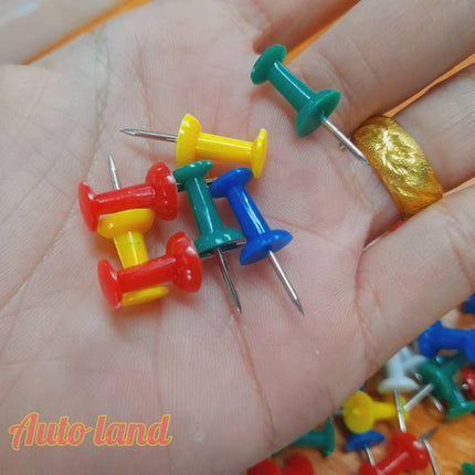 🔥พร้อมส่ง🔥หมุดปักบอร์ด คละสี หมุดติดบอร์ด เข็มหมุดปักแผนที่ หมุดติดกระดาษ ขนาด 2.3cm สินค้าในไทย