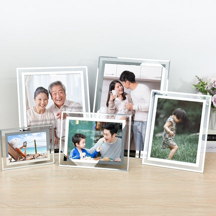 🔥พร้อมส่ง🔥กรอบรูป  กรอบกรูปกระจกคริสตัล กรอบรูปกระจก วางได้สองแนว กระจกแนวตั้ง กรอบรูปแนวนอน กรอบรูปมินิมอลสินค้าในไทย