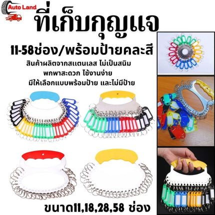 🔥พร้อมส่ง🔥ที่เก็บกุญแจพร้อมป้ายชื่อ พวงกุญแจ ที่เก็บพวงกุญแจ /ป้ายคละสี มีหลายขนาด สินค้าในไทย