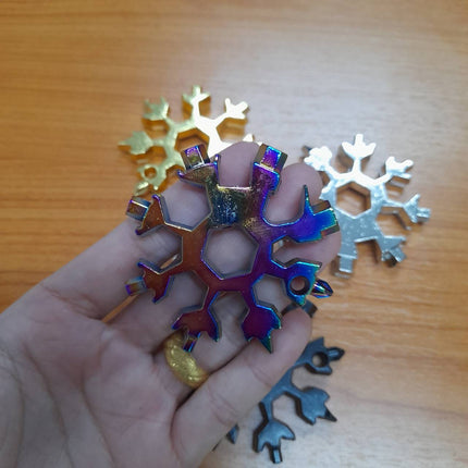 🚚พร้อมส่ง🚚ไขควงพกพา เครื่องมือพวงกุญแจ พวงกุญแจ ไขควงพวงกุญแจสแตนเลสเกล็ดหิมะแบบพกพา สินค้าในไทย