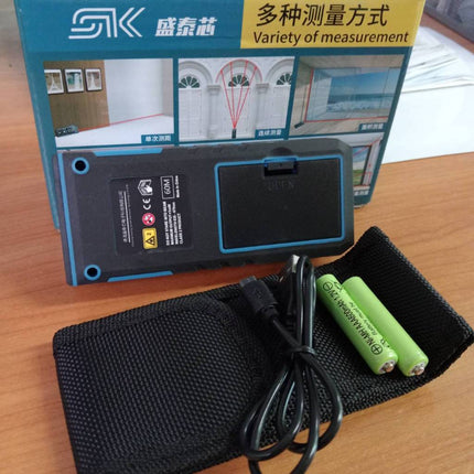 เครื่องมือวัดระยะด้วยเลเซอร์ เลเซอร์วัดระยะ ตลับเมตรเลเซอร์ ระยะ 60 เมตร พร้อมกระเป๋าจัดเก็บอย่างดี