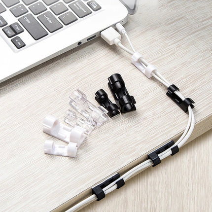 🔥พร้อมส่ง🔥คลิปเก็บสายไฟ ตัวล๊อคสายไฟ ที่เก็บสายไฟ พร้อมกาวสองหน้า เหนียวและทนทาน ไม่ต้องเจาะ 16/20ชิ้น สินค้าในไทย