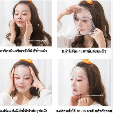 100ชิ้น/ซอง ร้านเสริมสวย แบบใช้แล้วทิ้ง ฟิล์มรักษาความสด พอกหน้า พลาสติกใส สปา กระดาษมาส์กหน้า แผ่นพลาสติกใสมาร์กหน้า