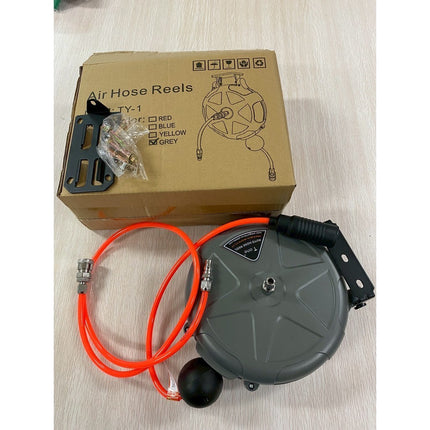 🚚พร้อมส่ง🚚โรลสายลม ตลับเก็บสายลม โลวม้วนสายลม โลวม้วนสาย โลวน้ำ ดึงเก็บอัตโนมัติ สายยาว 10 เมตร แบบติดผนัง สินค้าในไทย