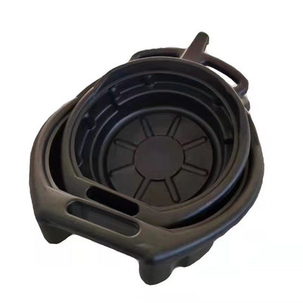 LAUNCH OIL PAN  ถาดรองน้ำมันเครื่อง พลาสติกใส่น้ำมันเครื่อง สีดำ แบบกลม มี 2 ขนาด 10 ,15 ลิตร