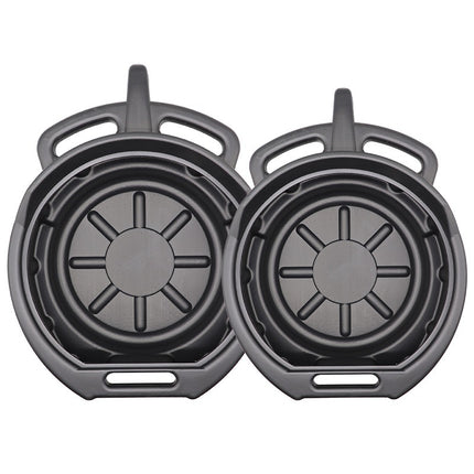 LAUNCH OIL PAN  ถาดรองน้ำมันเครื่อง พลาสติกใส่น้ำมันเครื่อง สีดำ แบบกลม มี 2 ขนาด 10 ,15 ลิตร