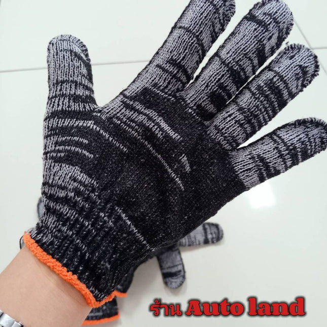 🔥พร้อมส่ง🔥ถุงมือกันลื่น ถุงมือผ้า ถุงมือทอผ้าฝ้าย อย่างหนา มีหลายแบบให้เลือก (สีขาว/สีเทา/สีลาย) ราคา/12คู่  สินค้าในไทย