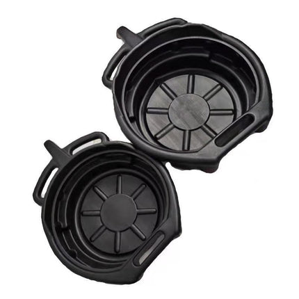 LAUNCH OIL PAN  ถาดรองน้ำมันเครื่อง พลาสติกใส่น้ำมันเครื่อง สีดำ แบบกลม มี 2 ขนาด 10 ,15 ลิตร